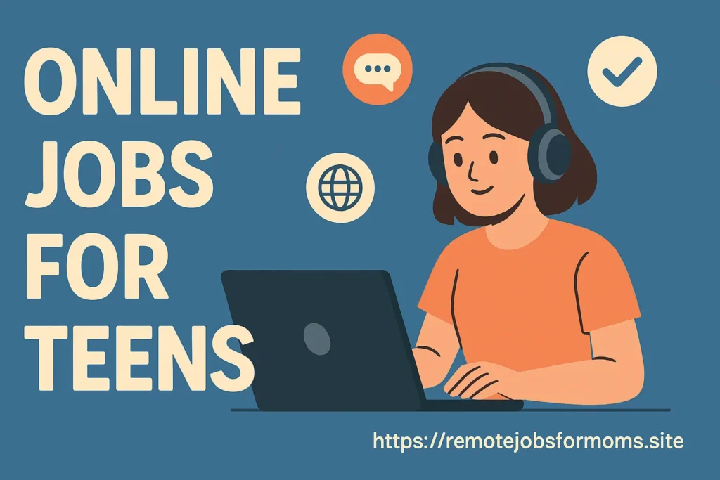 Teenager working on a laptop at home, representing flexible and legit online jobs for teens to earn money safely and build skills.